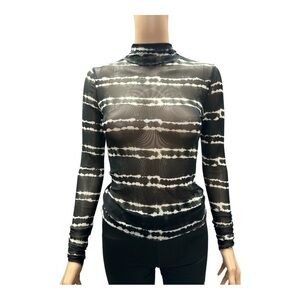 Love Fire - NWT - Chic Black and White Striped Sheer Top Size Small
